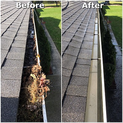 Gutter cleaning in Sanilac County Michigan, saint clair Mi - Blue Water Soft Wash