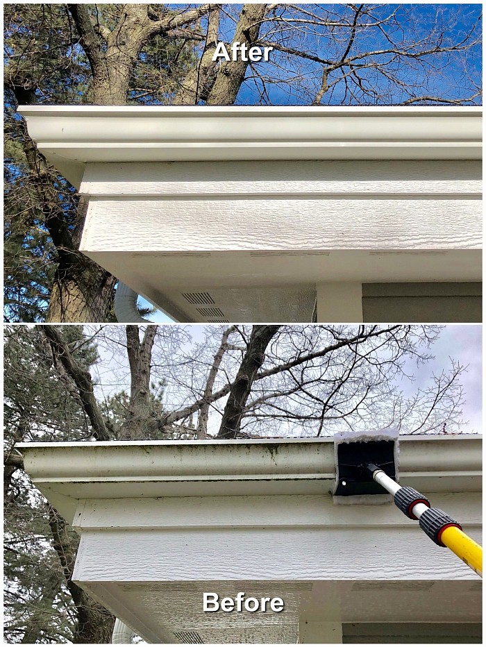 We can reach gutters as high as two stories or more