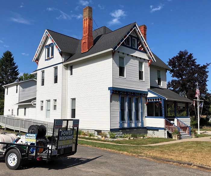 Power Washed Lake Huron Lodge In Lexington Michigan - Blue Water Soft Wash Roof And Exterior Cleaning