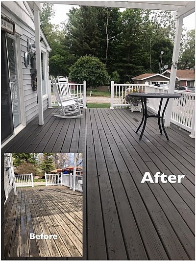 Deck staining in Lexington Michigan