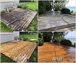 Deck pressure washing in croswell michigan